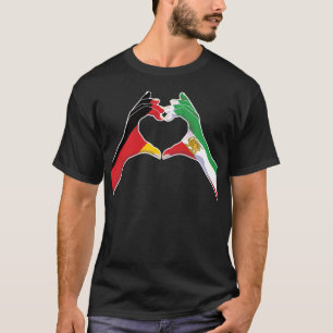 German Iranian Unity Heart with Lion and Sun T-Shirt