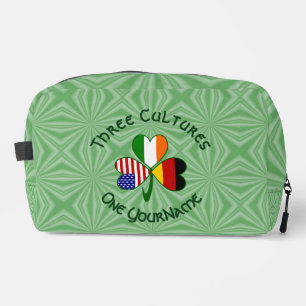 German Irish American Flags Shamrock Personalised  Dopp Kit