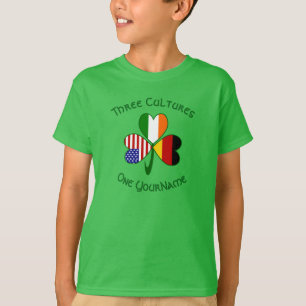 German Irish American Shamrock Personalised Boy's T-Shirt