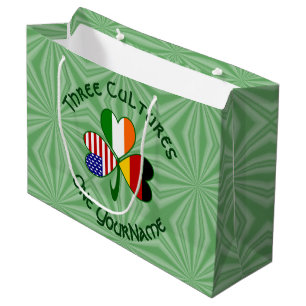 German Irish American Shamrock Personalised  Large Gift Bag