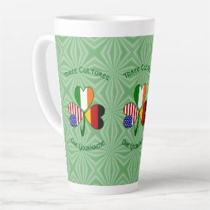 German Irish American Shamrock Personalised Large Latte Mug