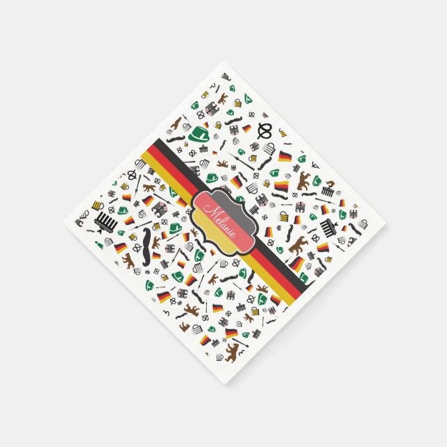 German items with Flag of Germany Napkin (Corner)