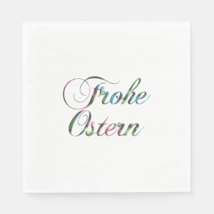 German Language Happy Easter Frohe Ostern Napkin