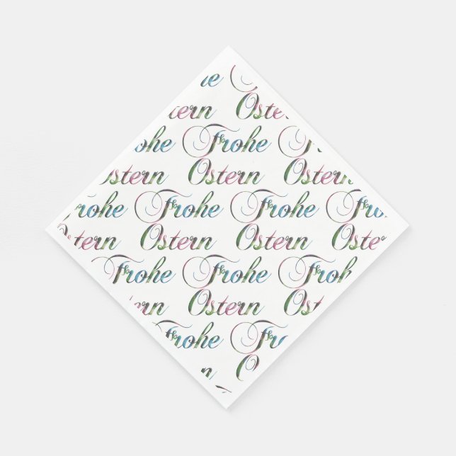 German Language Happy Easter Frohe Ostern Napkins (Corner)