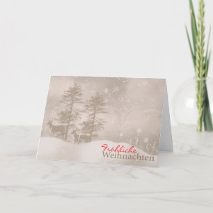 German Language Happy Holidays Stylish Christmas Holiday Card