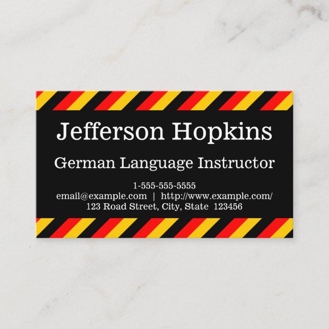 German Language Instructor Business Card (Front)
