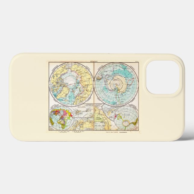 German-Language Polar Map Case-Mate iPhone Case (Back (Horizontal))