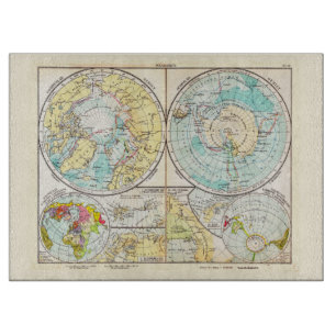 German-Language Polar Map Cutting Board