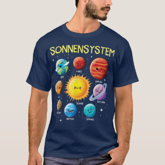 German Language Solar System Planets Space boy gir T-Shirt