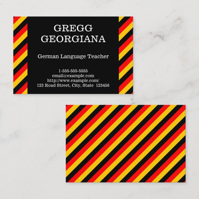 German Language Teacher Business Card (Front/Back)