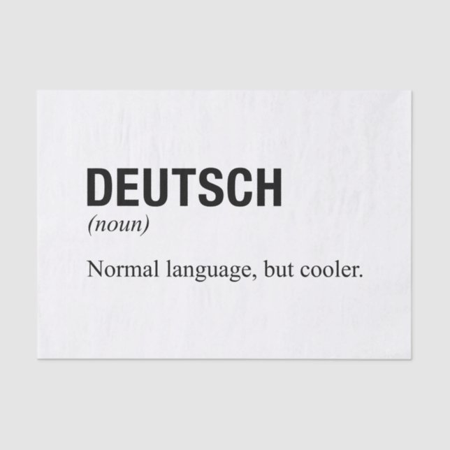 GERMAN Language Tissue Paper (Front)