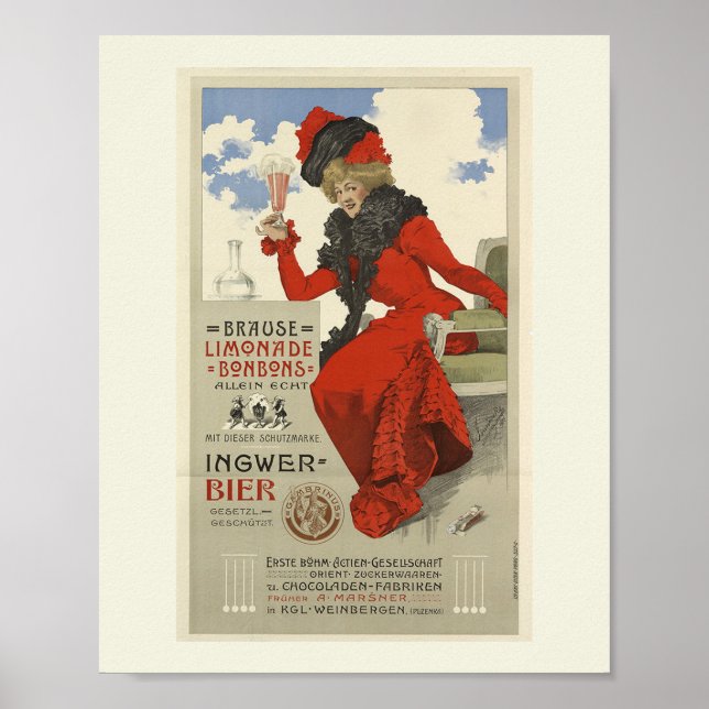 German Lemonade Bon Bons Vintage Style  Poster (Front)