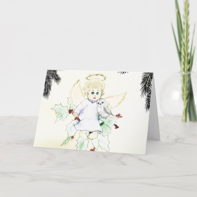 German Little Angel Christmas Card (Front)