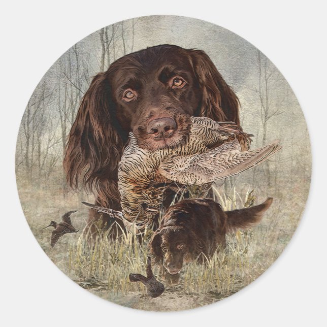 German Longhaired Pointer  Classic Round Sticker (Front)
