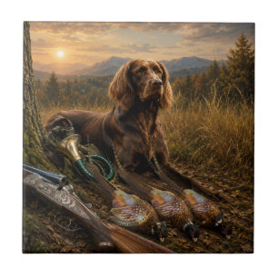 German Longhaired Pointer Hunting Companion Tile