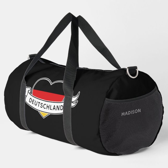 German Love custom name & text Duffle Bag (Right Corner)
