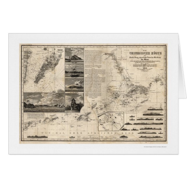 German Map of China with Guangdong and Macao 1834 (Front Horizontal)