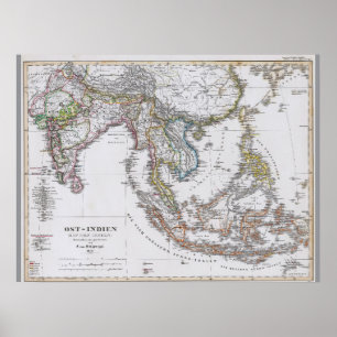German map of South East Asia (1850) Poster