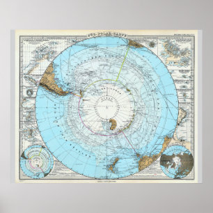 German map of the North Pole (1891) Poster