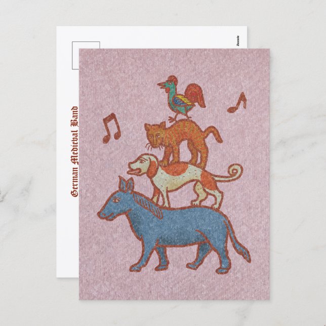 German Medieval Band: Geh Bremen!  Holiday Postcard (Front/Back)