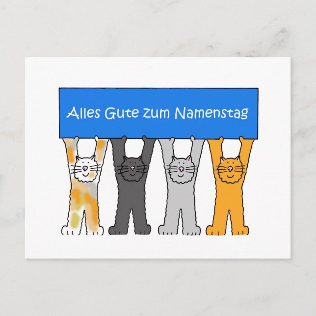 German Name Day Congratulations Postcard (Front)