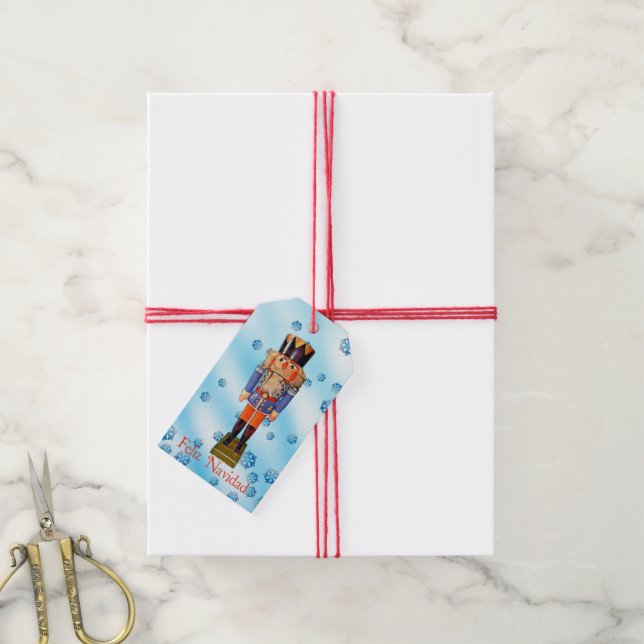 German Nutcracker - Feliz Navidad Gift Tags (With Twine)
