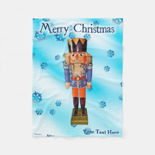 German Nutcracker - Merry Christmas Fleece Blanket