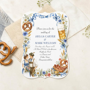 German Oktoberfest Alpine Bavarian Wedding Invitation