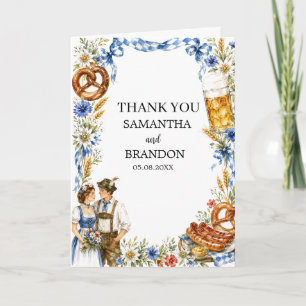 German Oktoberfest Bavarian Beer Vintage Thank You Card