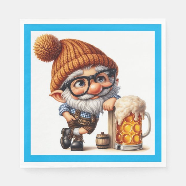 German Oktoberfest Beer Gnome Napkin (Front)