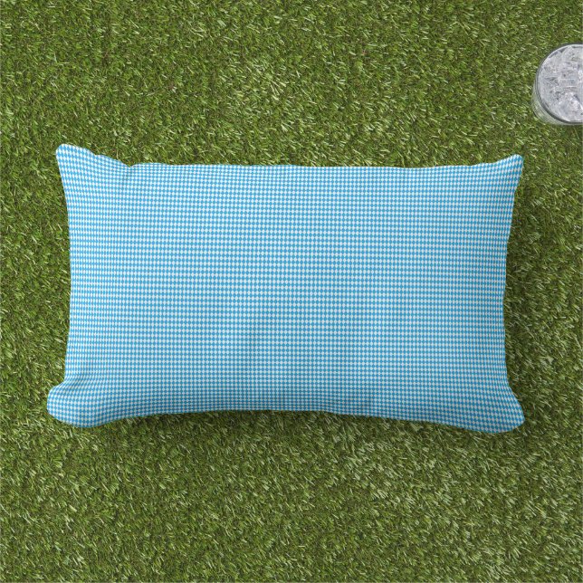 German Oktoberfest Blue White Bavarian Pattern Lumbar Cushion (Grass)