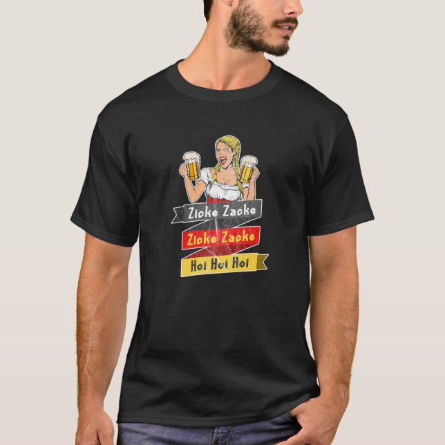 German Oktoberfest Zicke Zacke Zicke Zacke Hoi Hoi T-Shirt (Front)