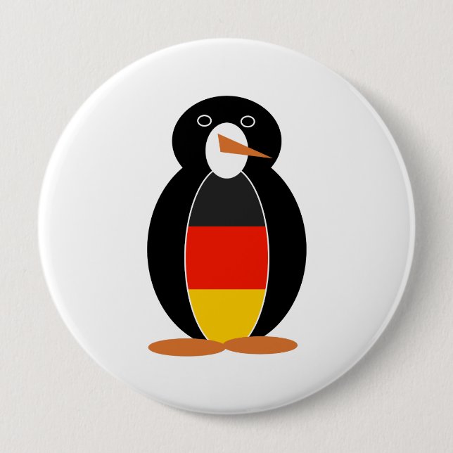 German Penguin -- Deutsch Pinguin 10 Cm Round Badge (Front)