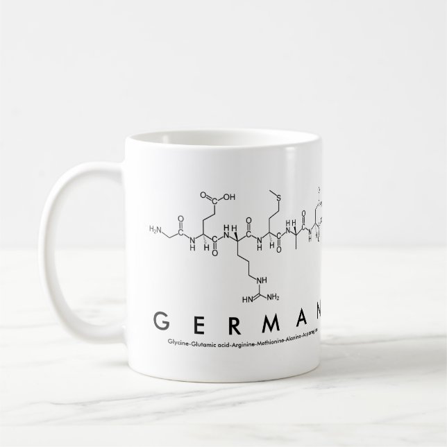 German peptide name mug (Left)