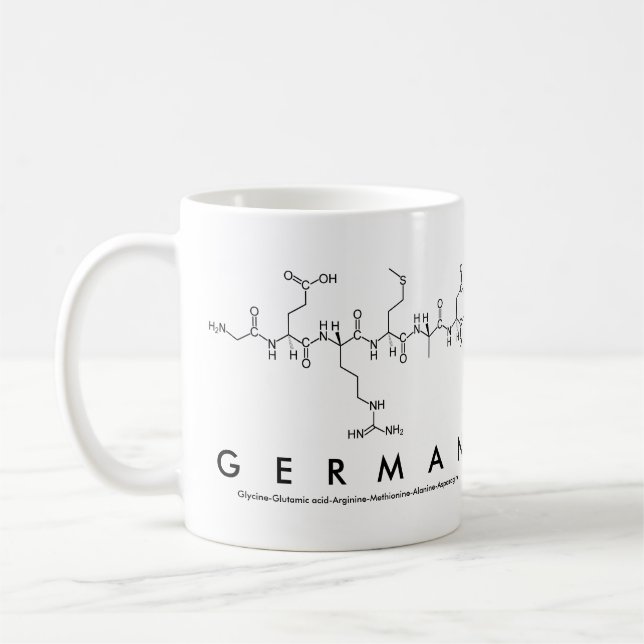 German peptide name mug (Left)