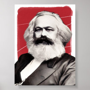 German Philosopher Karl Marx illustration  Poster