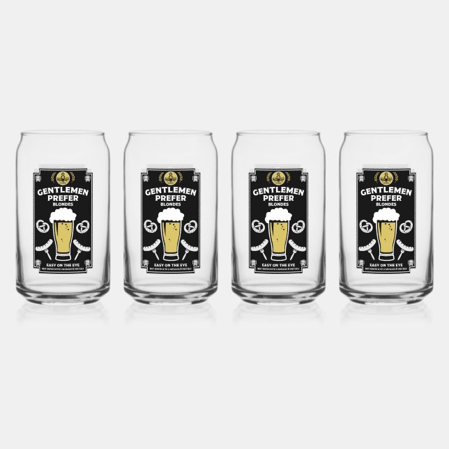 German Pilsner Beer And sausage Can Glass (Front)