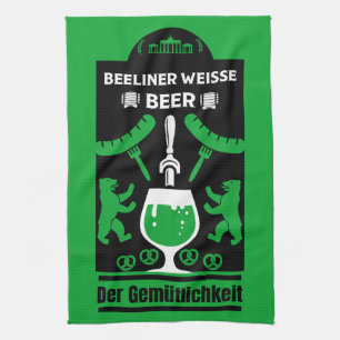 German Pilsner Beer And sausage Tea Towel