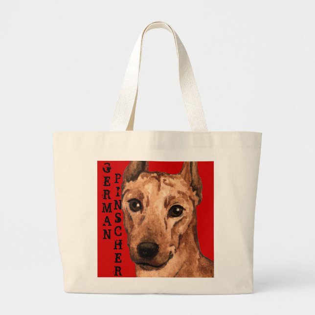German Pinscher Colour Block Large Tote Bag (Front)