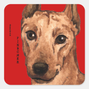 German Pinscher Colour Block Square Sticker