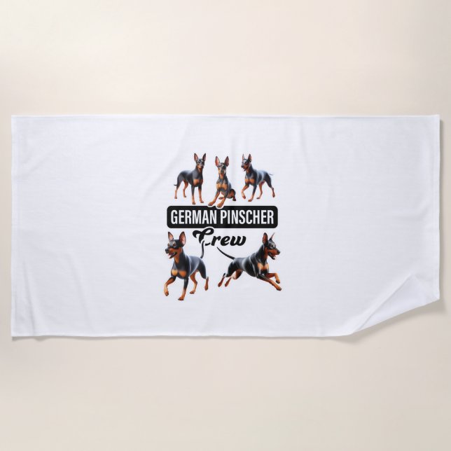 German Pinscher Crew  Beach Towel (Front)