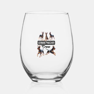 German Pinscher Crew Stemless Wine Glass