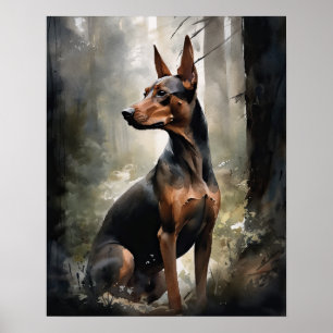 German Pinscher Dog Art Print Poster