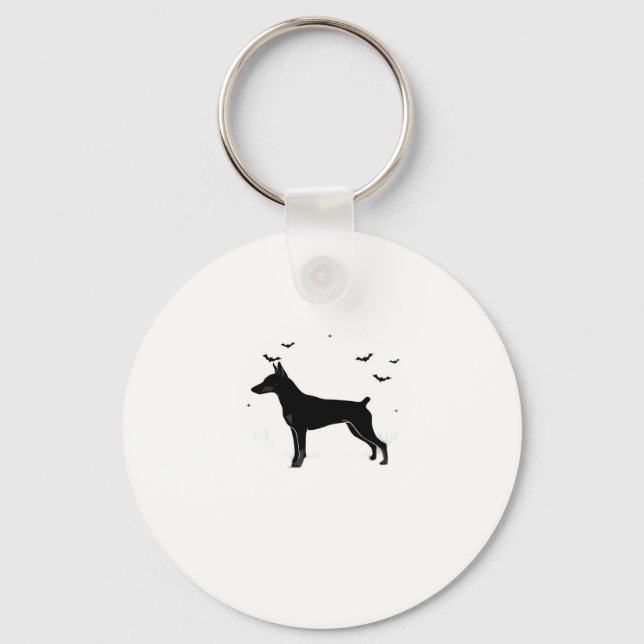 German Pinscher Dog � Halloween Moon Silhouette Cl Key Ring (Front)