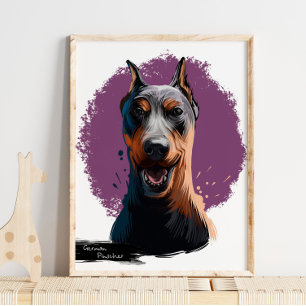 German Pinscher Dog Portrait   Dog Portrait Wall P Poster