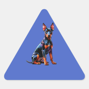 German Pinscher Dog Triangle Sticker