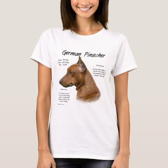 German Pinscher History Design T-Shirt (Front)