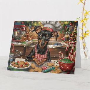 German Pinscher Holiday Baking: Festive Christmas Card