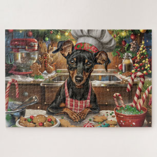 German Pinscher Holiday Baking: Festive Christmas Jigsaw Puzzle