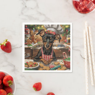 German Pinscher Holiday Baking: Festive Christmas Napkin